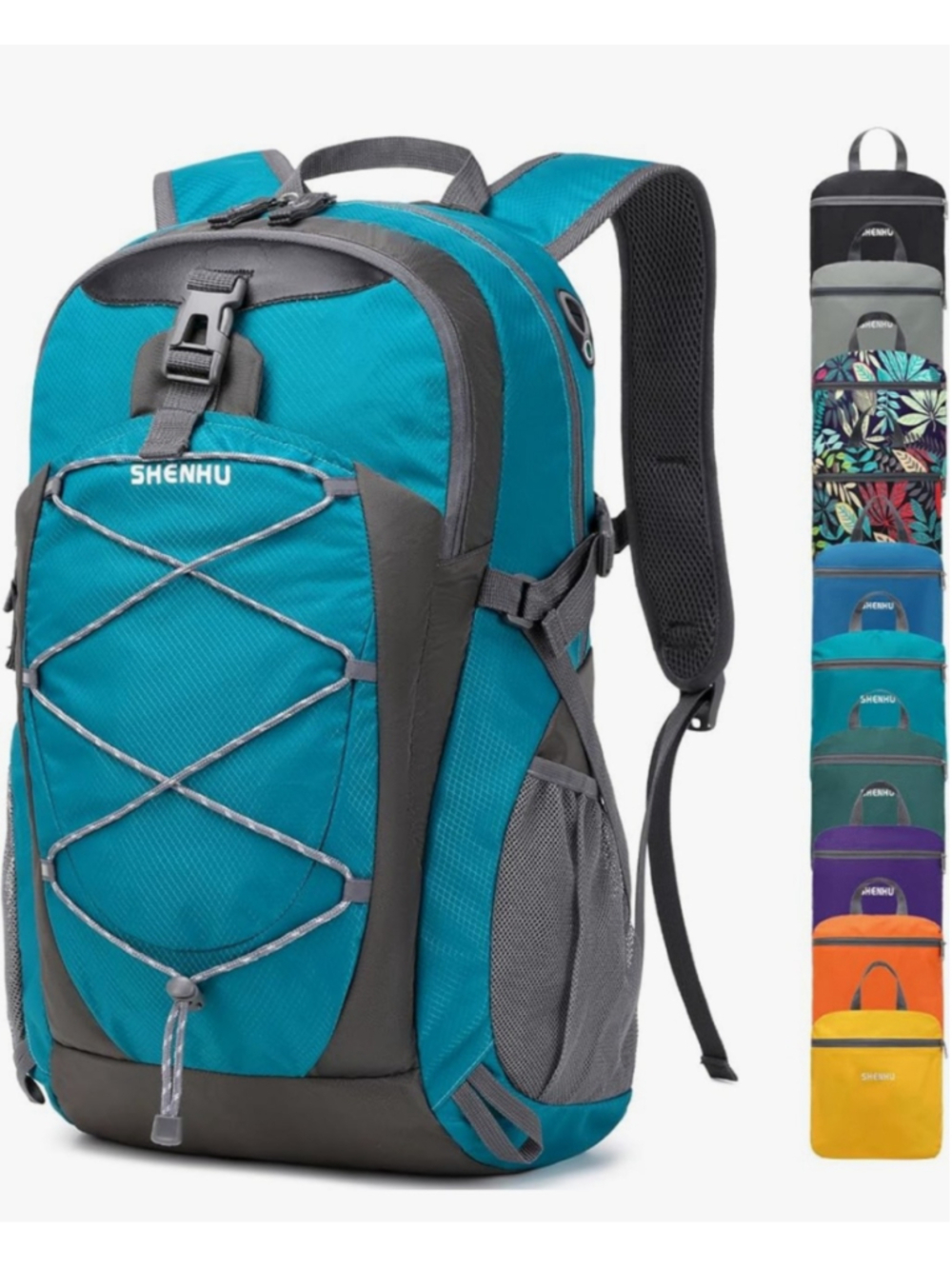 New SHENHU Foldable Hiking Backpack 40 Liter Blue Grey Waterproof camping swim